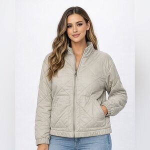 Hollister Quilted Jacket in Soft Olive Green
